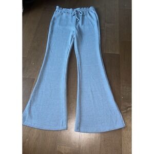 High Rise Ribbed Flare Pants New Size Large Long Inseam 32” Stretchy